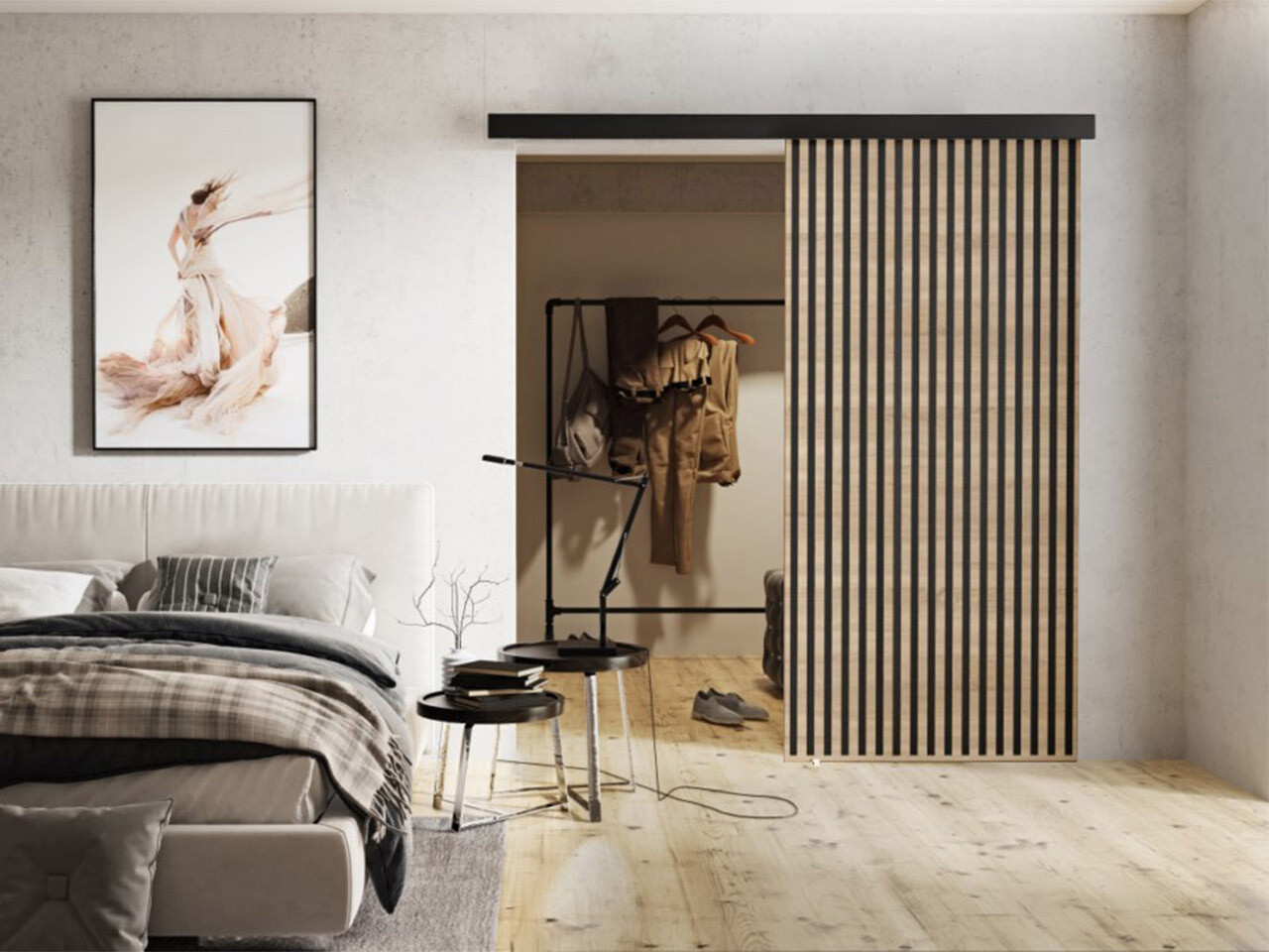 Klizna vrata Dover 203 (Sonoma hrast + Crna)