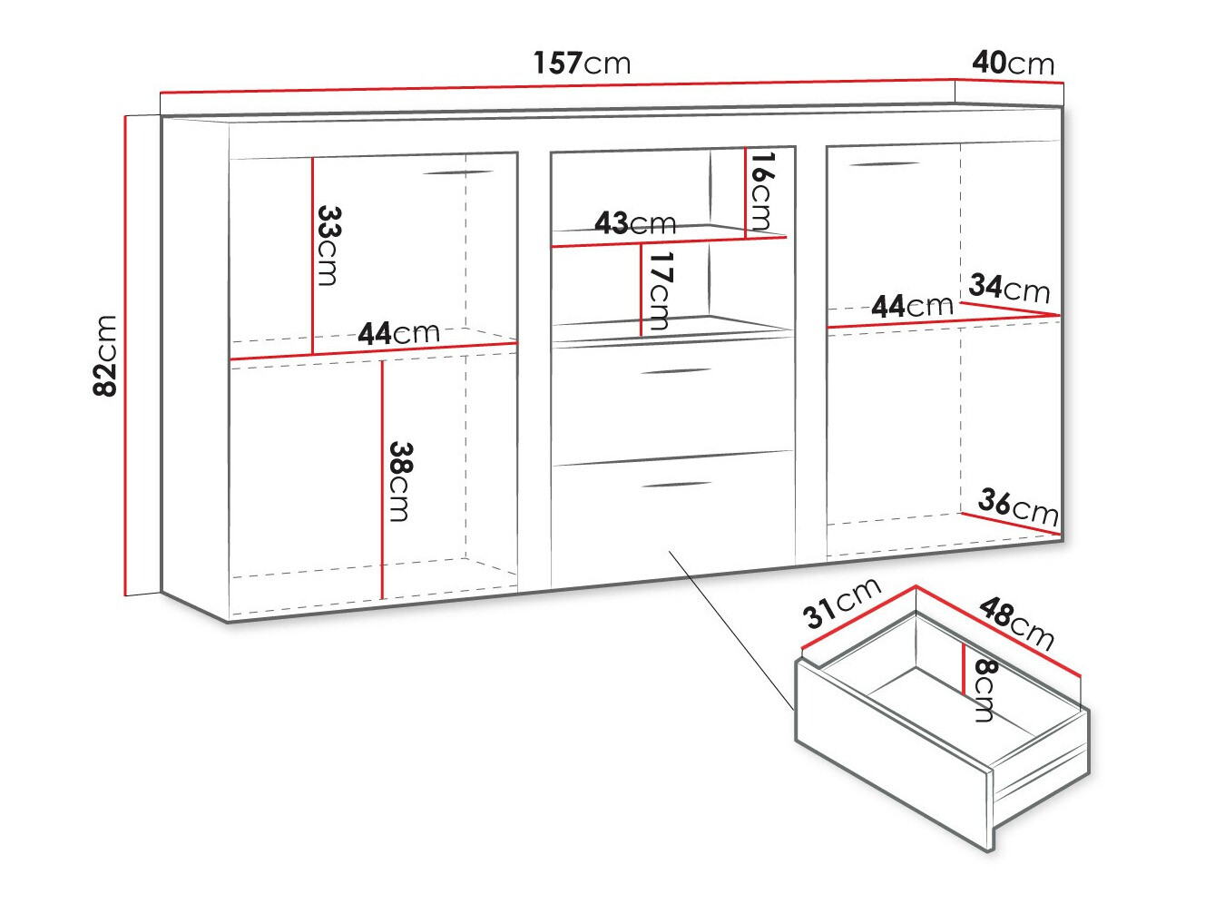 Komoda Tucson 104 (Bijela)