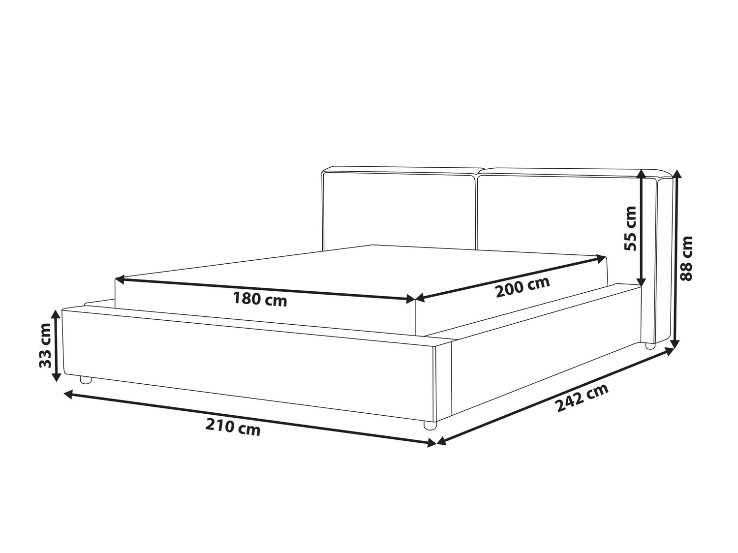 Krevet Berwyn 649 (Siva)