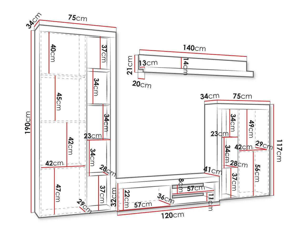 Set za dnevni boravak Tucson 103 (Bijela)