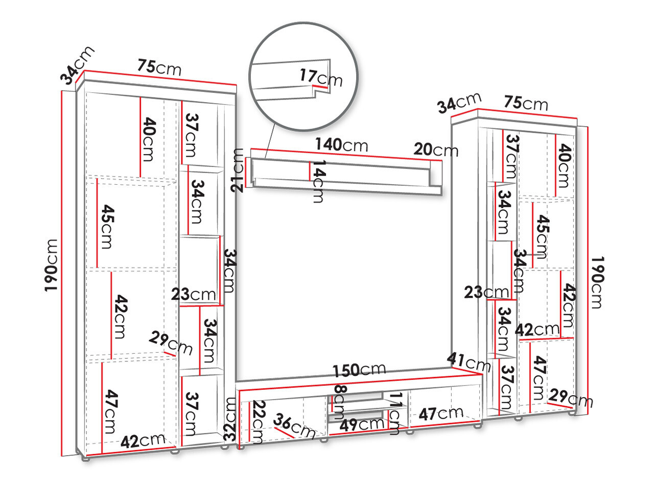 Set za dnevni boravak Tucson 107 (Bijela)