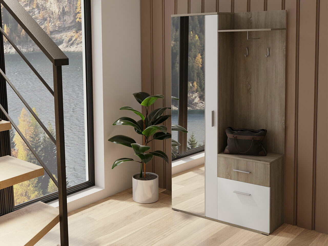 Set za hodnik Stanton 103 (Tartuf + Bijela)