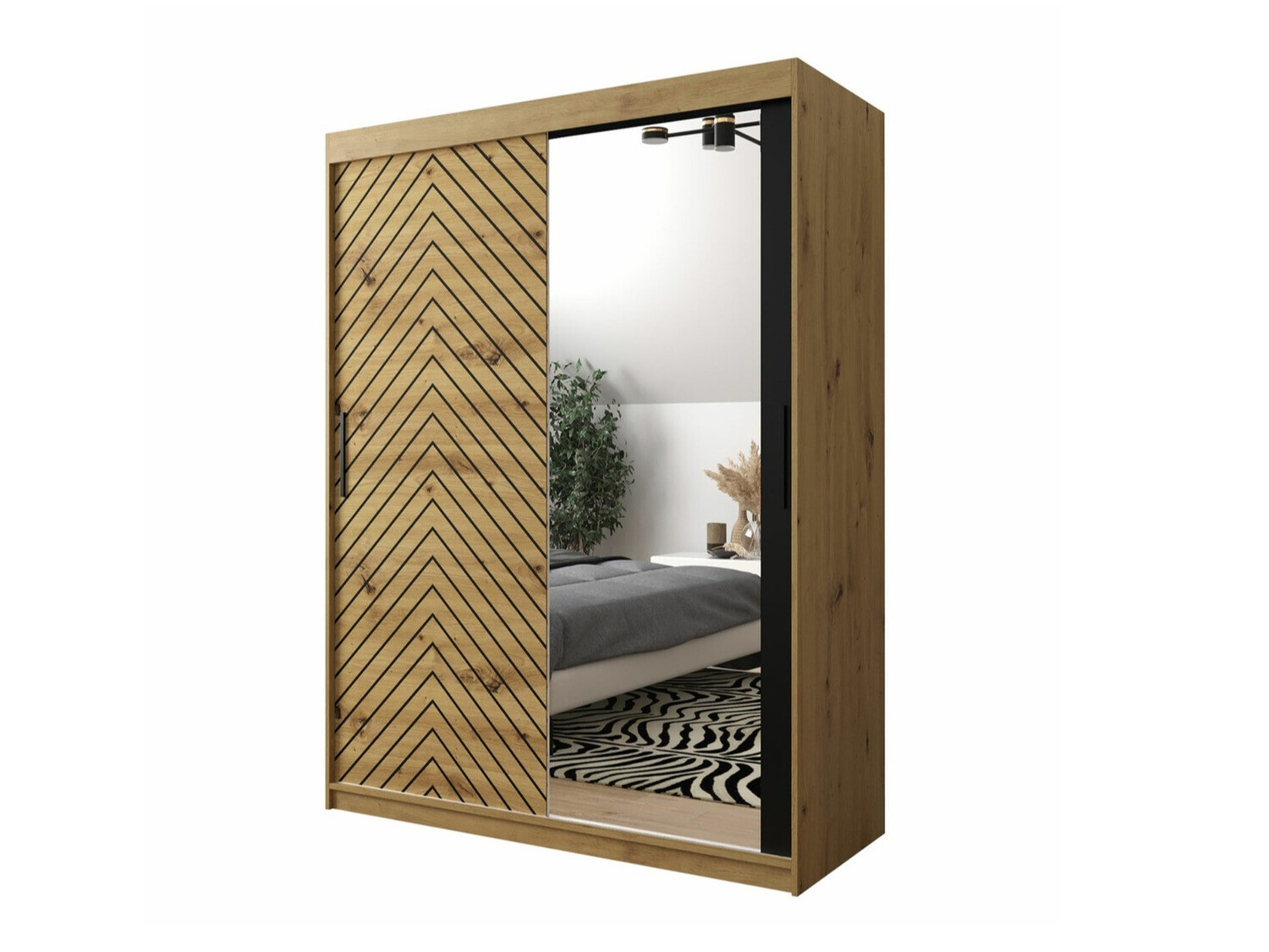 Ormar Hartford 311 (Hrast Artisan + Crna)