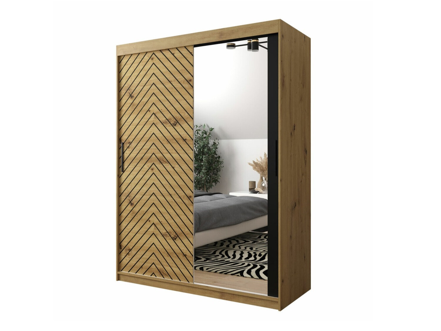 Ormar Hartford 311 (Hrast Artisan + Crna)