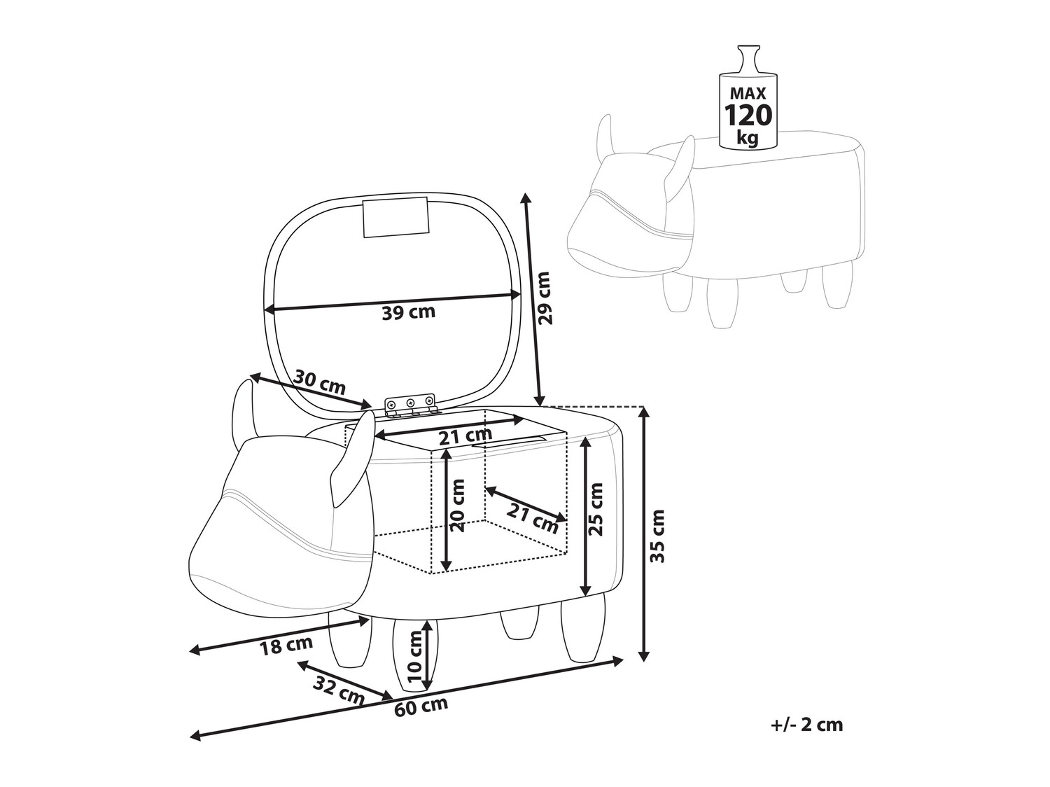 Tabure Berwyn 660 (Bijela + Crna)