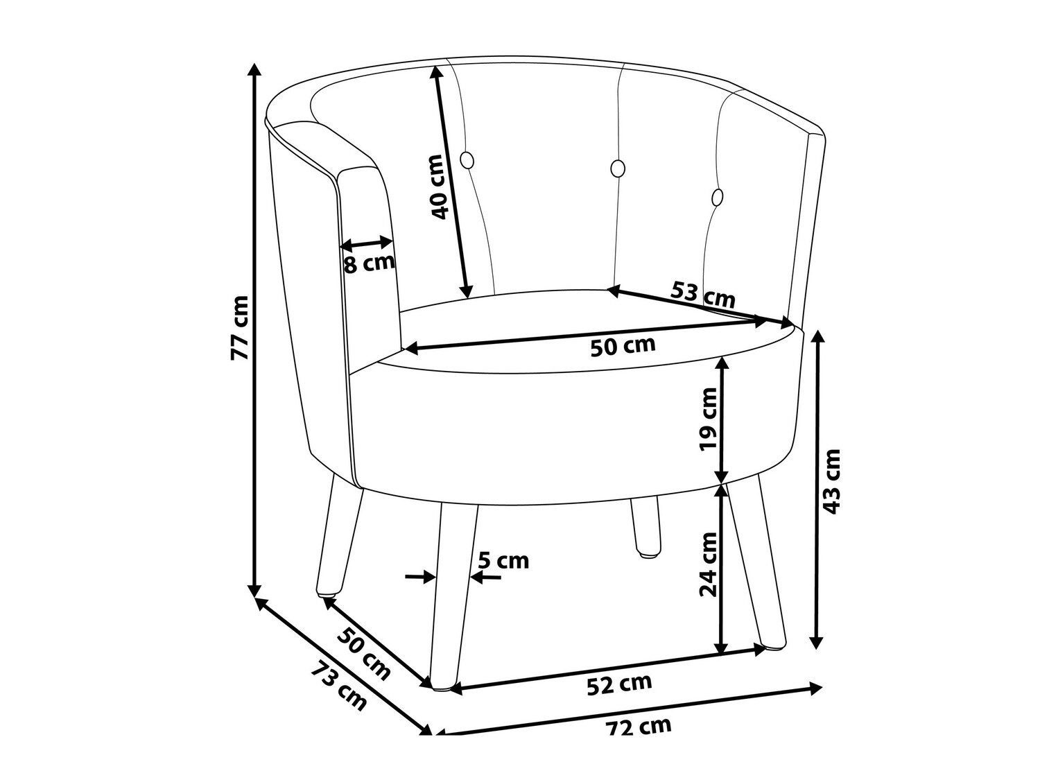 Fotelja Berwyn 681 (Krem)