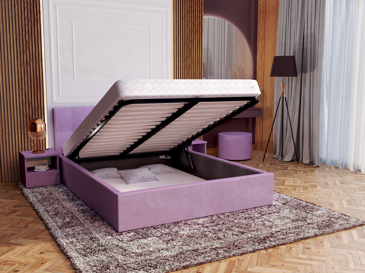 Krevet Fairfield 107 (Purpurna boja)