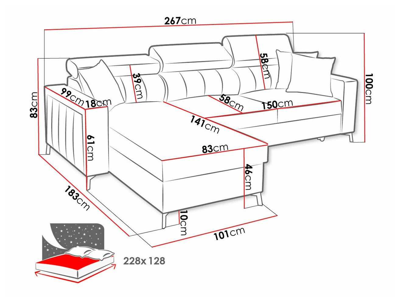 Kutna garnitura Sarasota 150 (Mono 234 + Botanical 36)