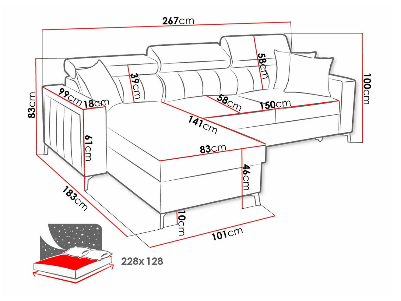 Kutna garnitura Sarasota 150 (Mono 235 + Botanical 36)