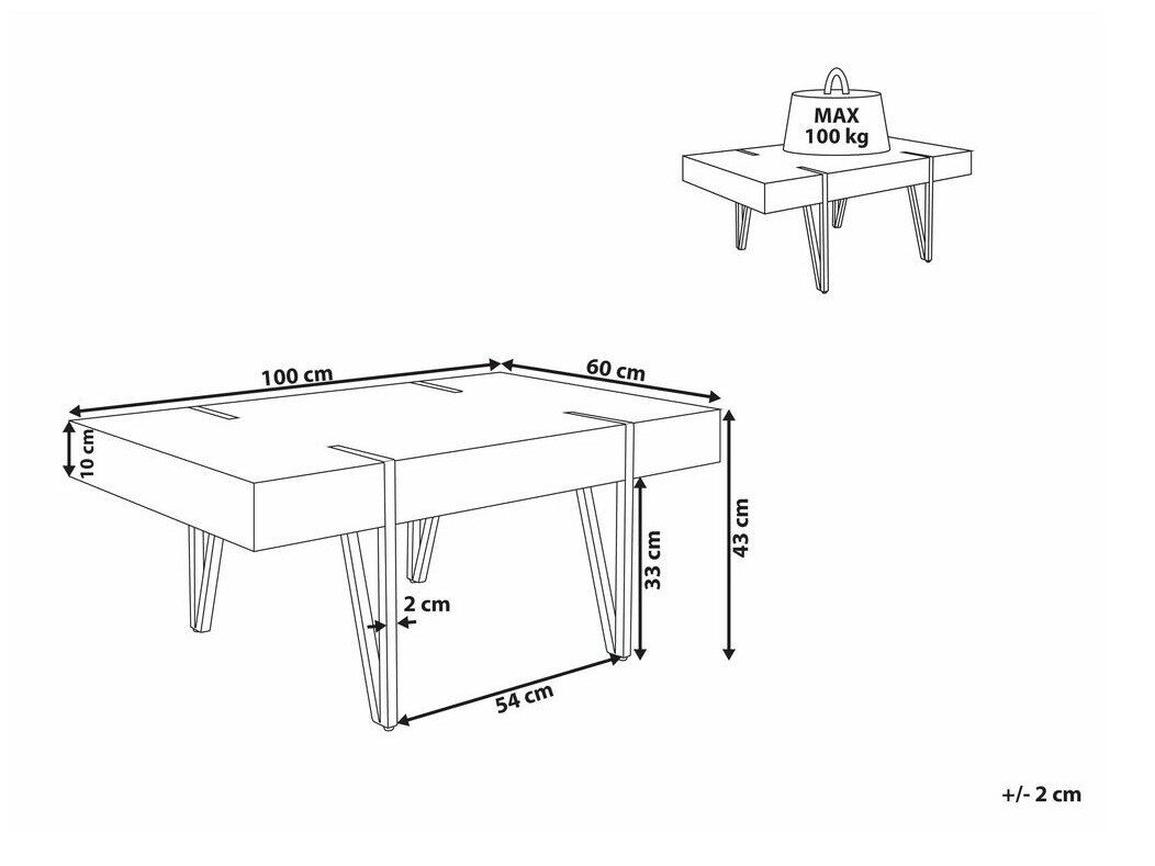 Stolić za kavu Berwyn 692 (Tamno drvo)