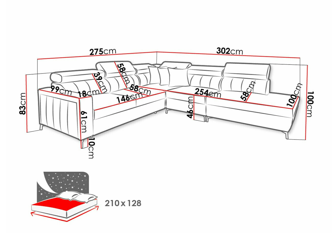 Kutna garnitura Sarasota 156 (Mono 234 + Botanical 36)