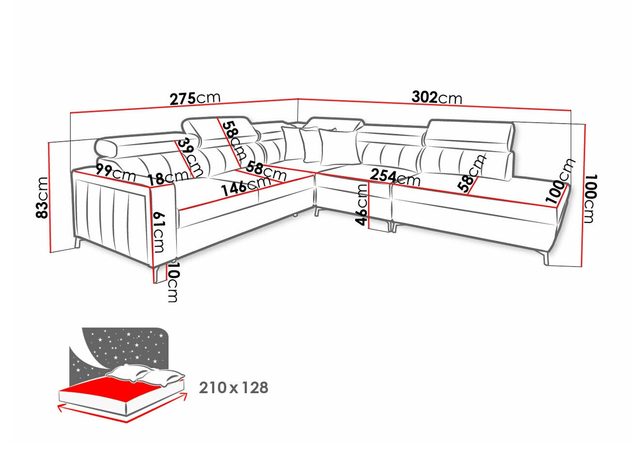 Kutna garnitura Sarasota 156 (Mono 235 + Botanical 36)