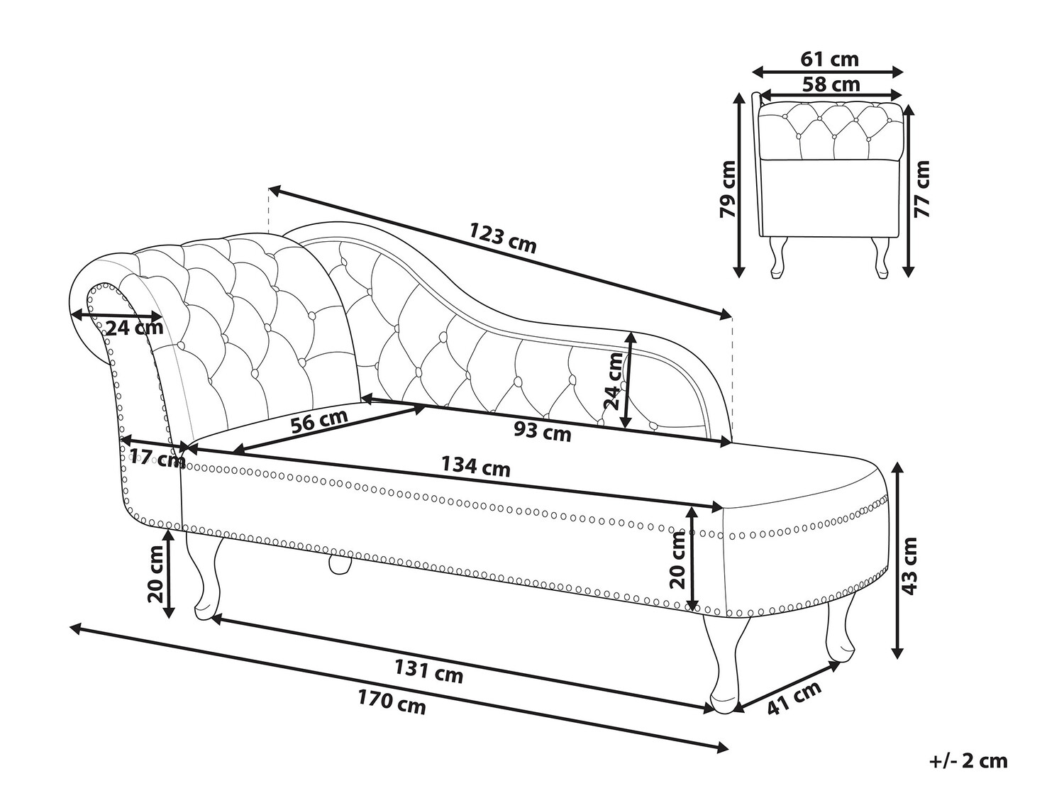 Ležaj Berwyn 696 (Crna)