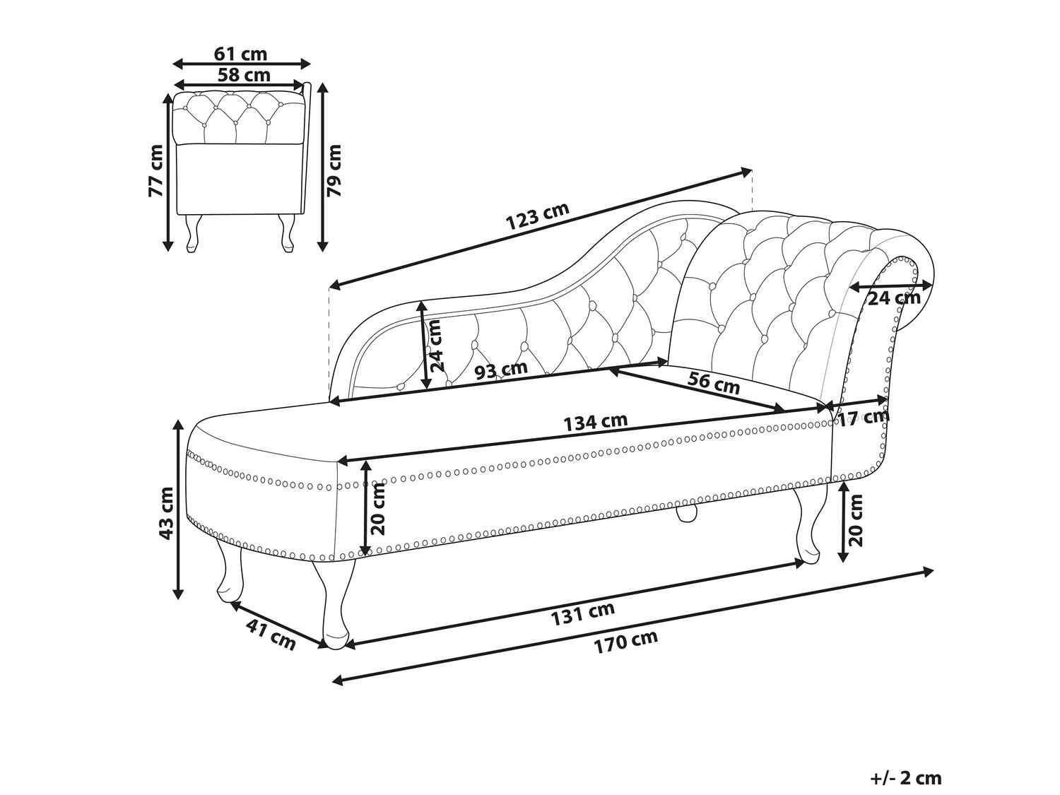 Ležaj Berwyn 696 (Crna)