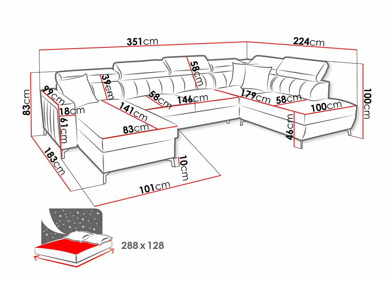 Kutna garnitura Sarasota 158 (Mono 231 + Botanical 36)