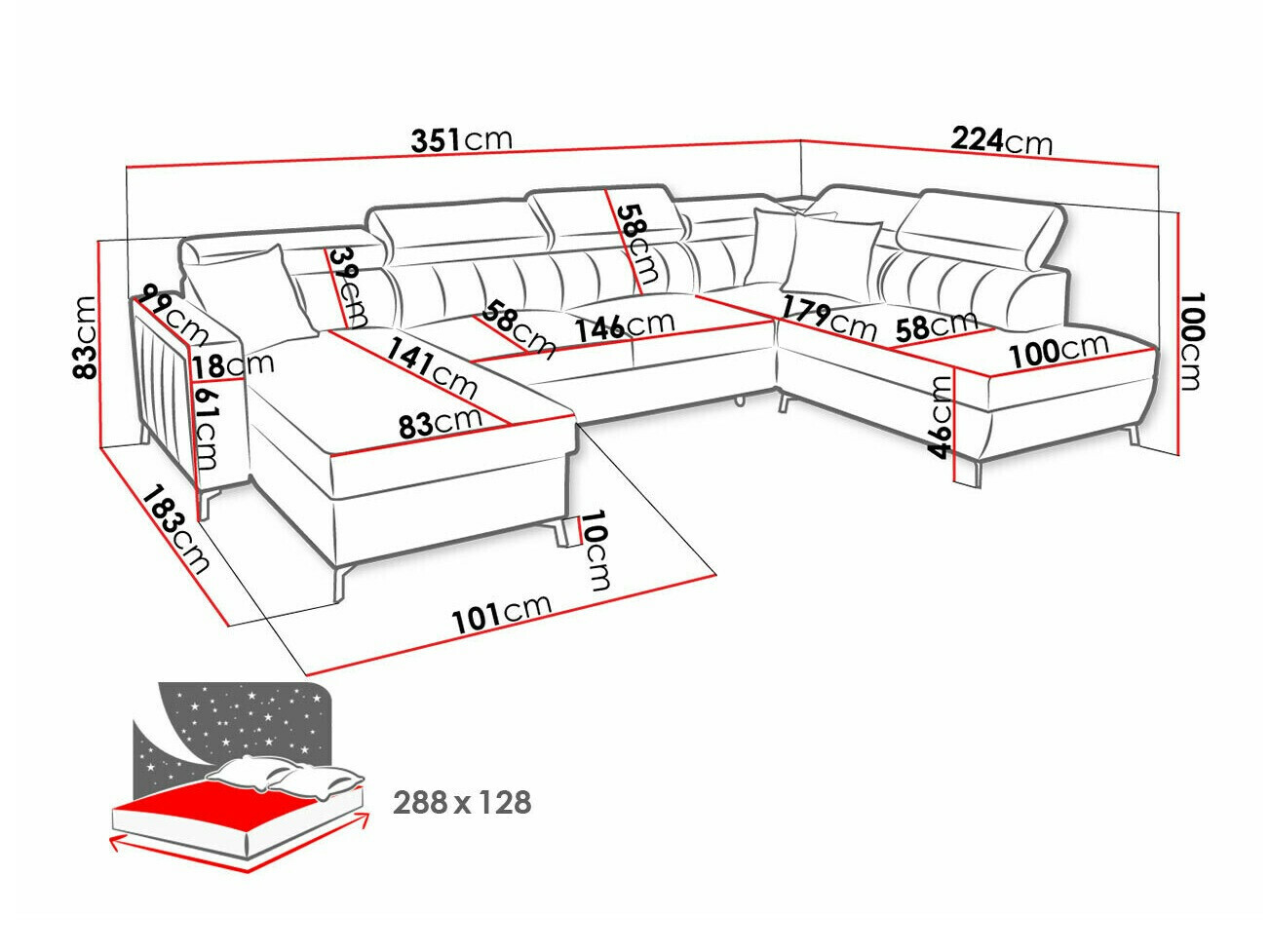 Kutna garnitura Sarasota 158 (Mono 235 + Botanical 36)