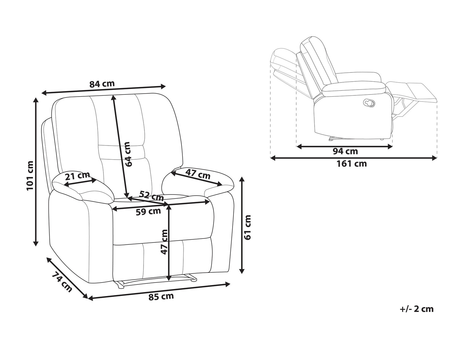 Podesiva fotelja Tivlira 100 (Smeđa)