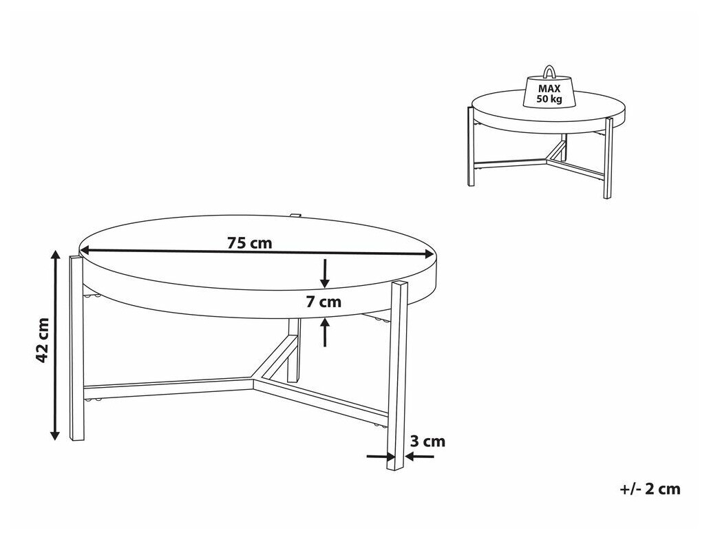 Stolić za kavu Berwyn 707 (Crna + Siva)