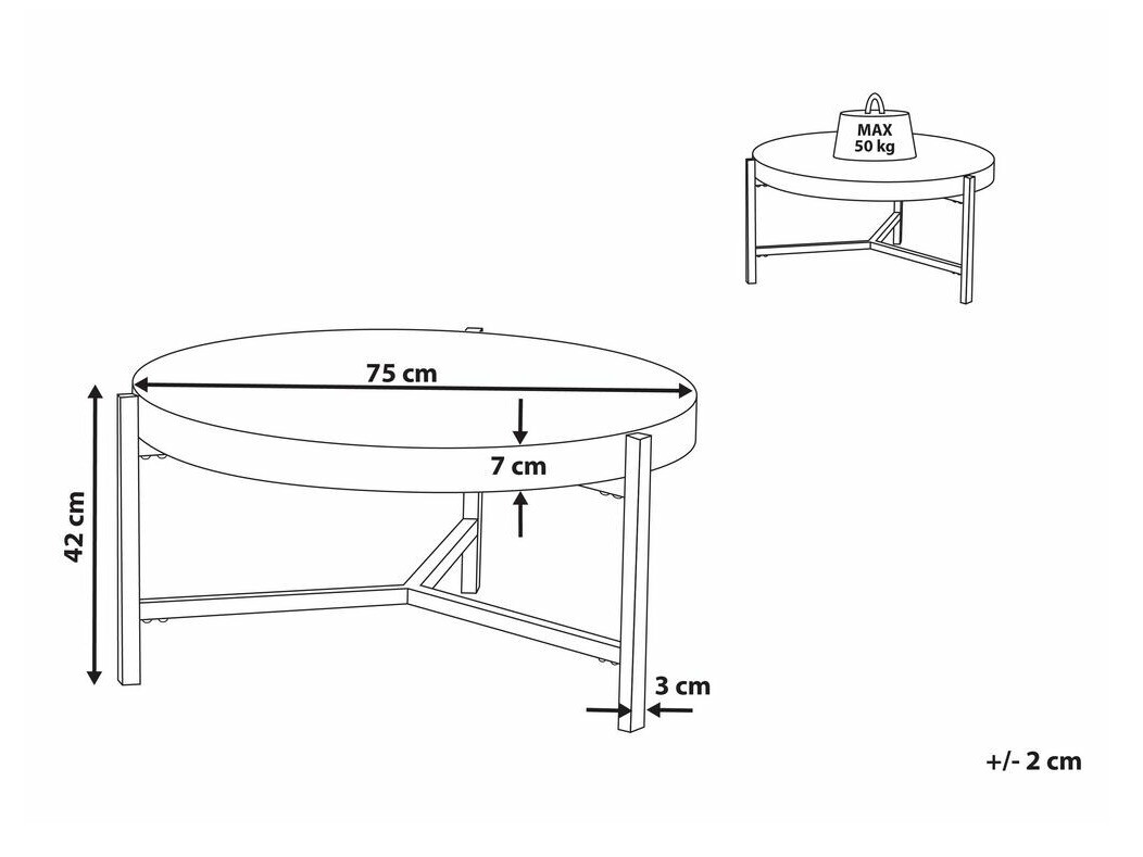 Stolić za kavu Berwyn 707 (Crna + Tamno drvo)