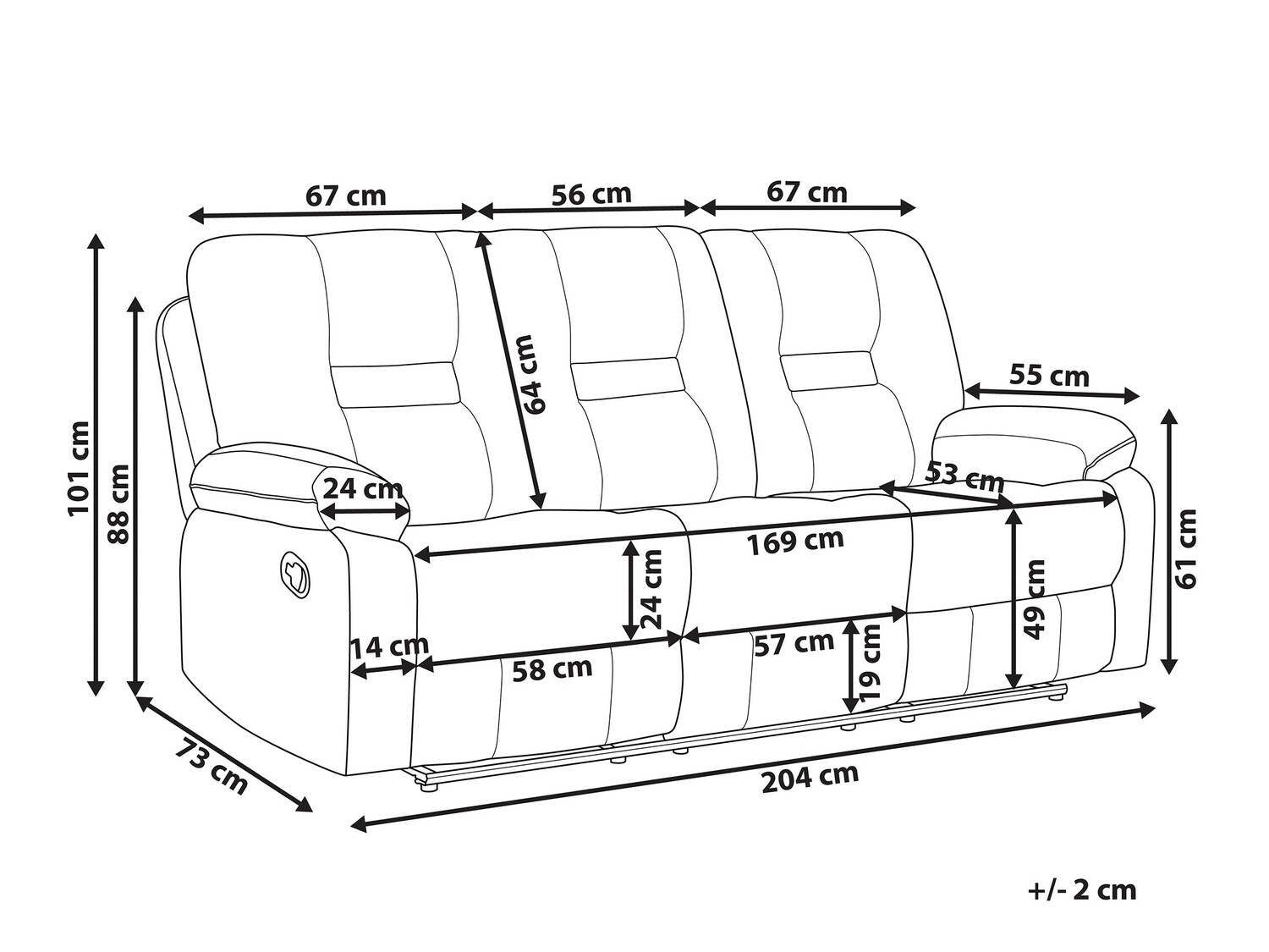 Podesivi kauč Tivlira 102 (Bijela)