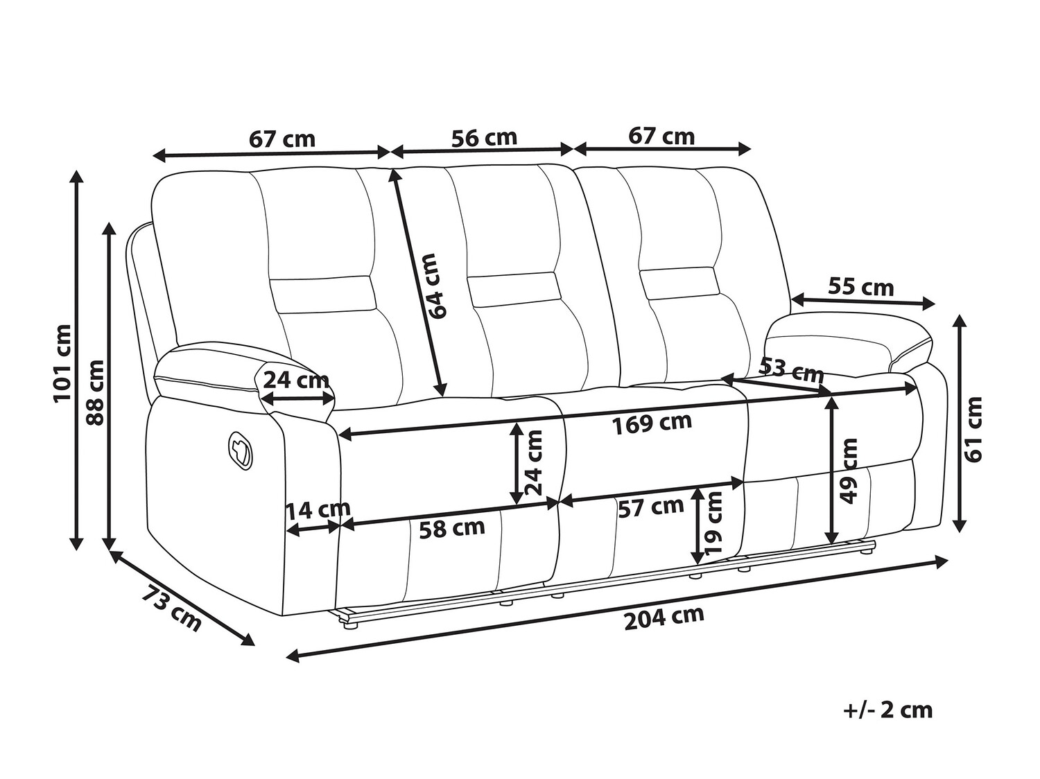 Podesivi kauč Tivlira 102 (Smeđa)