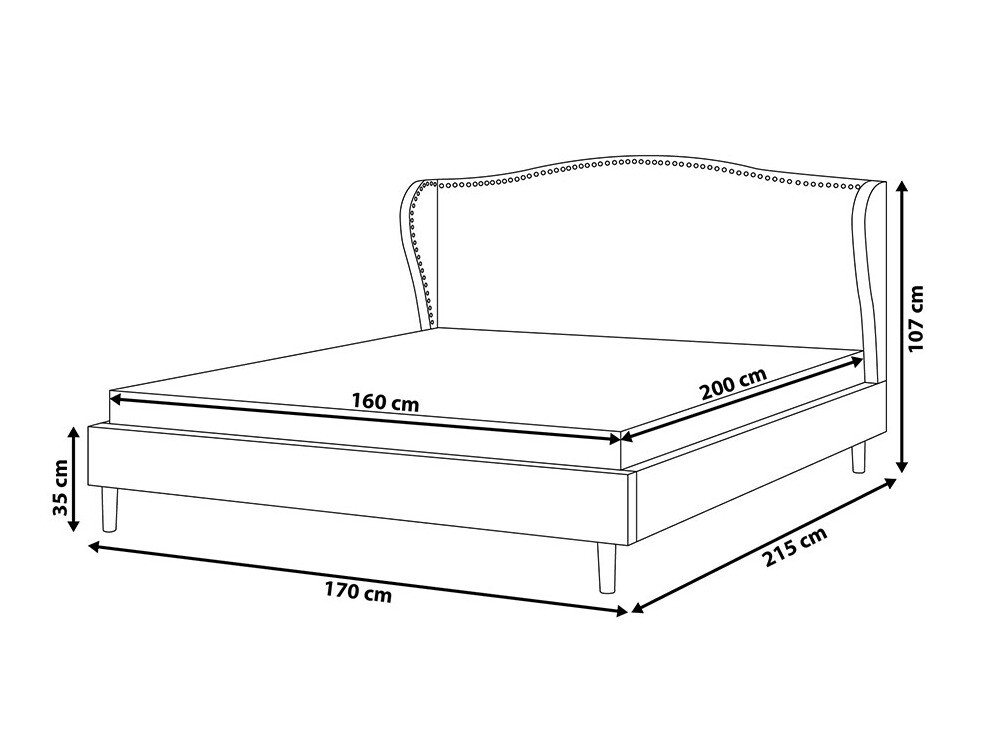 Krevet Berwyn 722 (Siva)