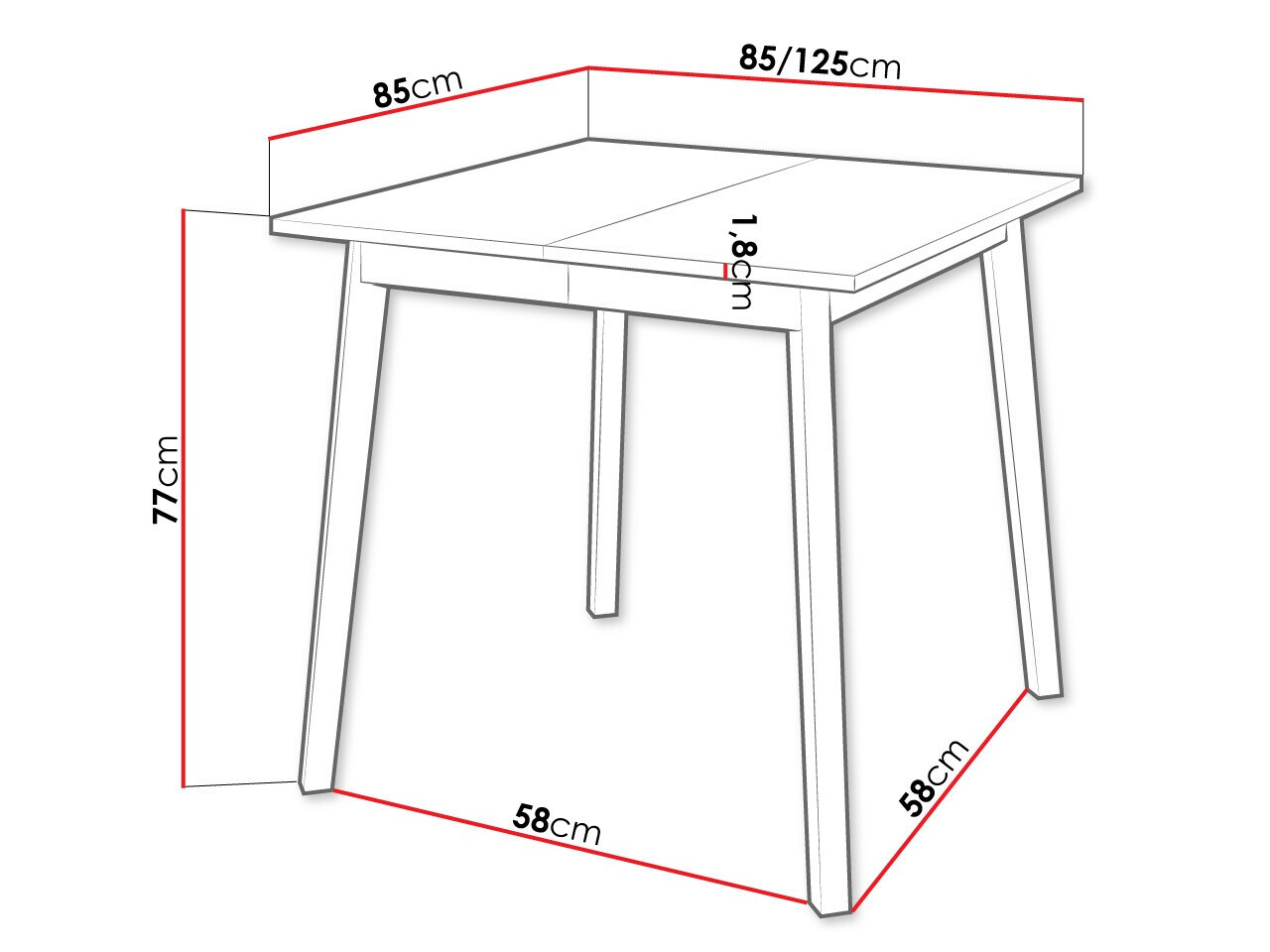 Stol Edmond 109 (Zlatni hrast Craft + Crna)