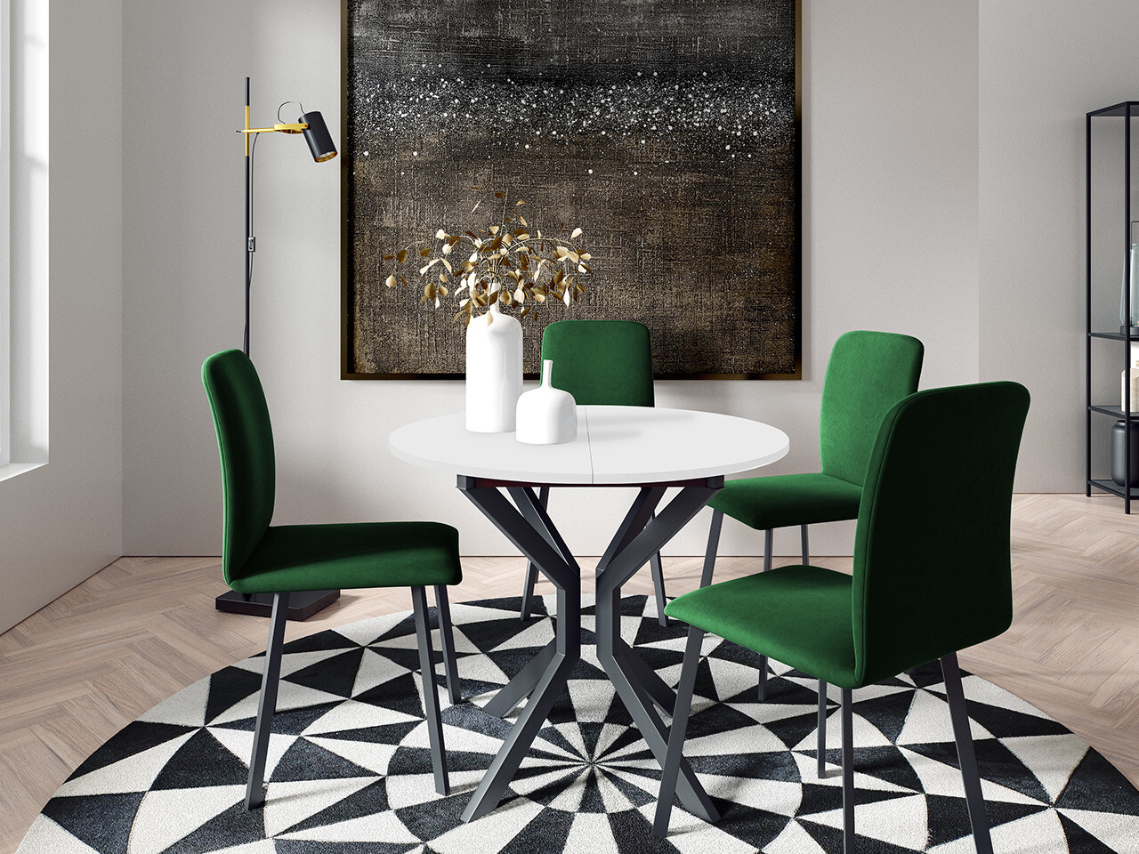 Stol Edmond 111 (Bijela + Crna)