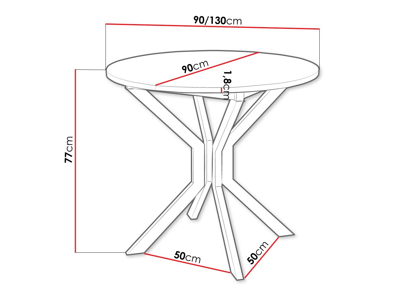 Stol Edmond 111 (Bijela + Crna)