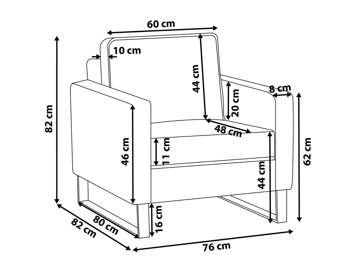 Fotelja Berwyn 732 (Smeđa)