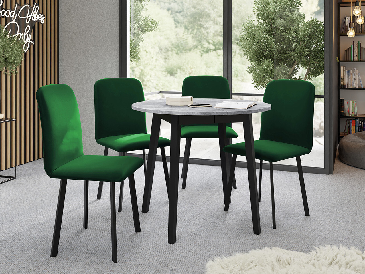 Stol Edmond 112 (Sivi mramor + Crna)