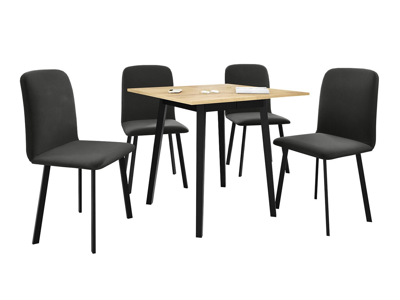 Blagovaonski set Edmond 116 (Zlatni hrast Craft + Crna)