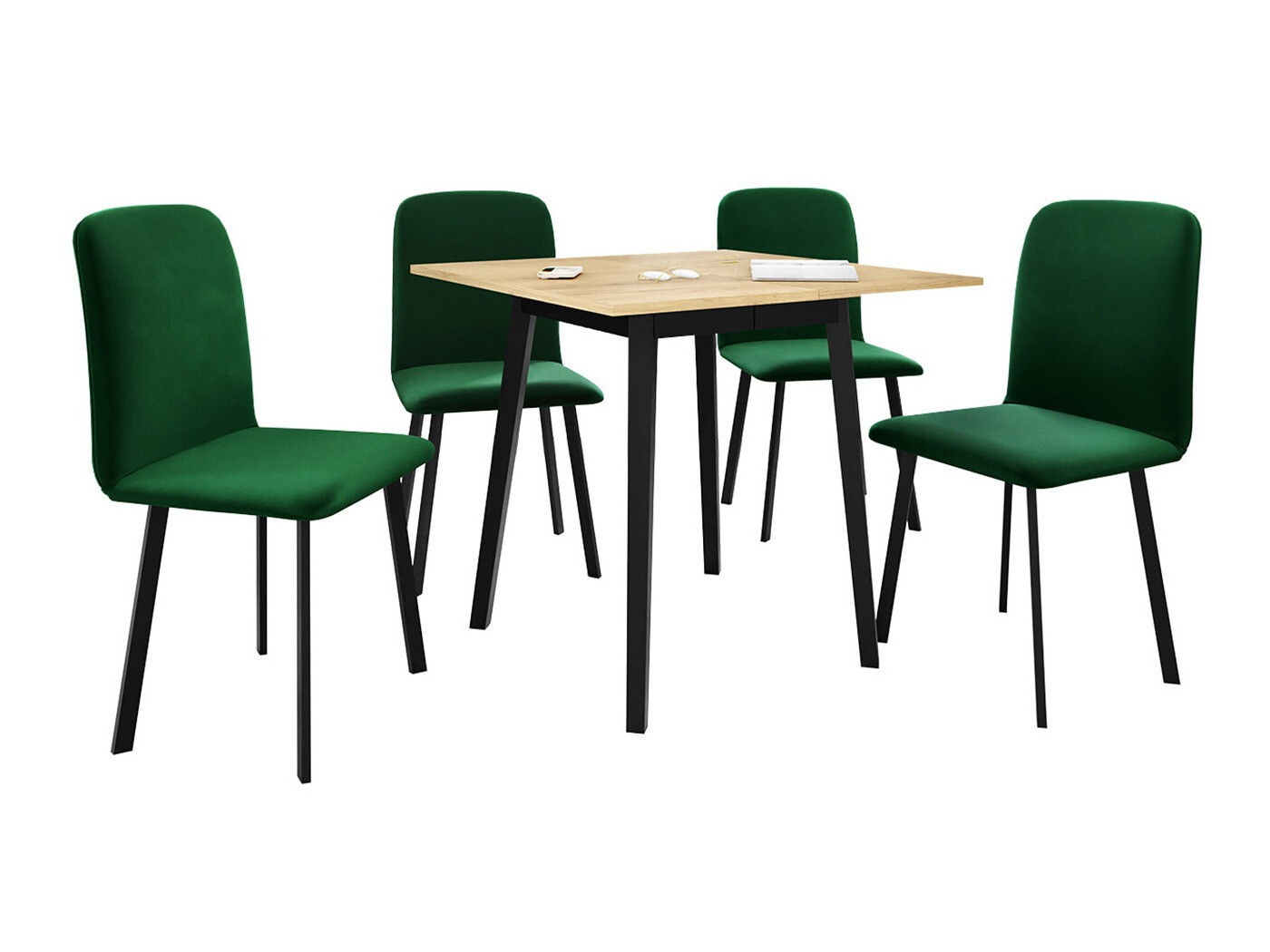 Blagovaonski set Edmond 116 (Zlatni hrast Craft + Crna)