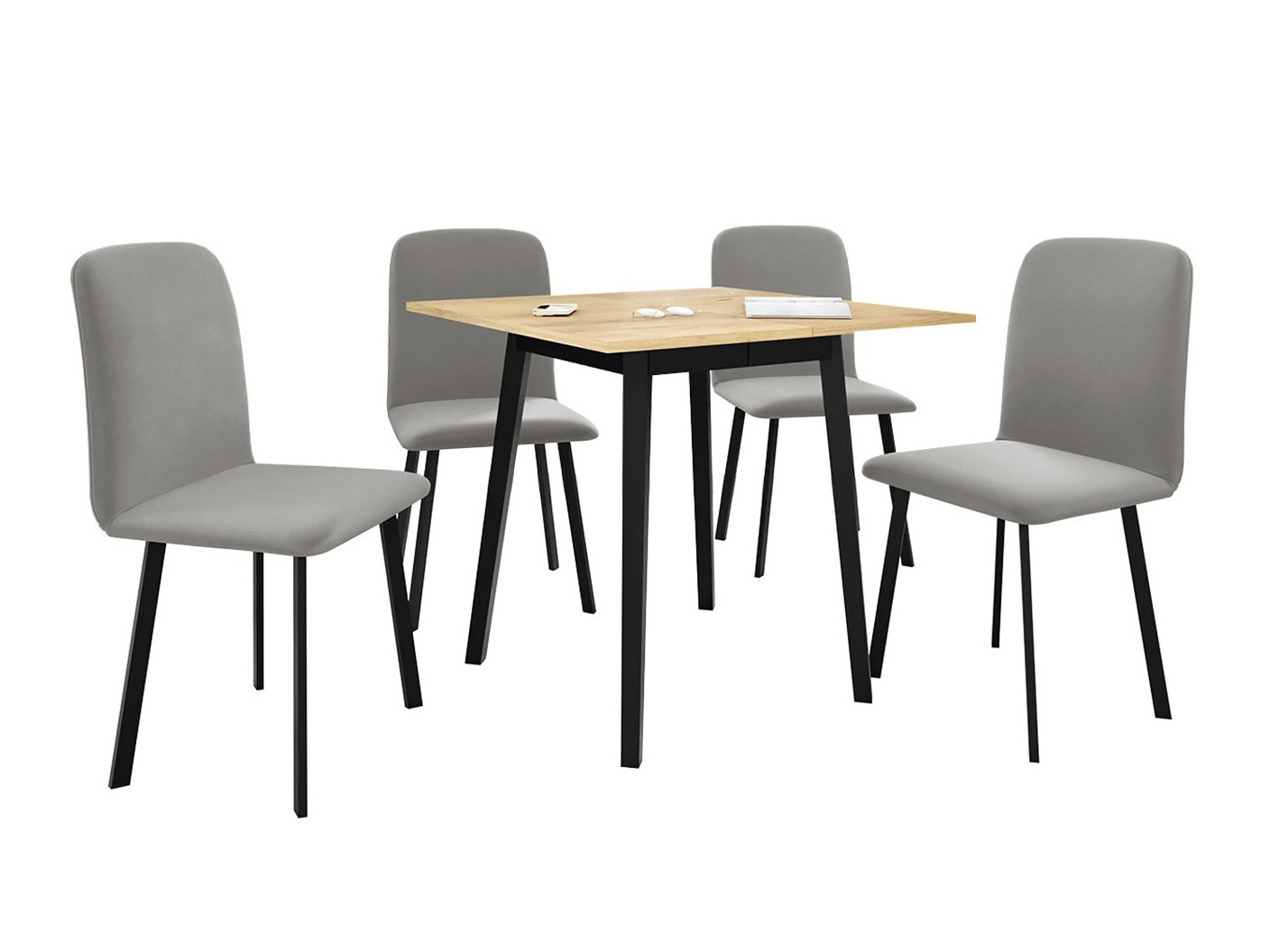 Blagovaonski set Edmond 116 (Obrt zlatni hrast + Crna)