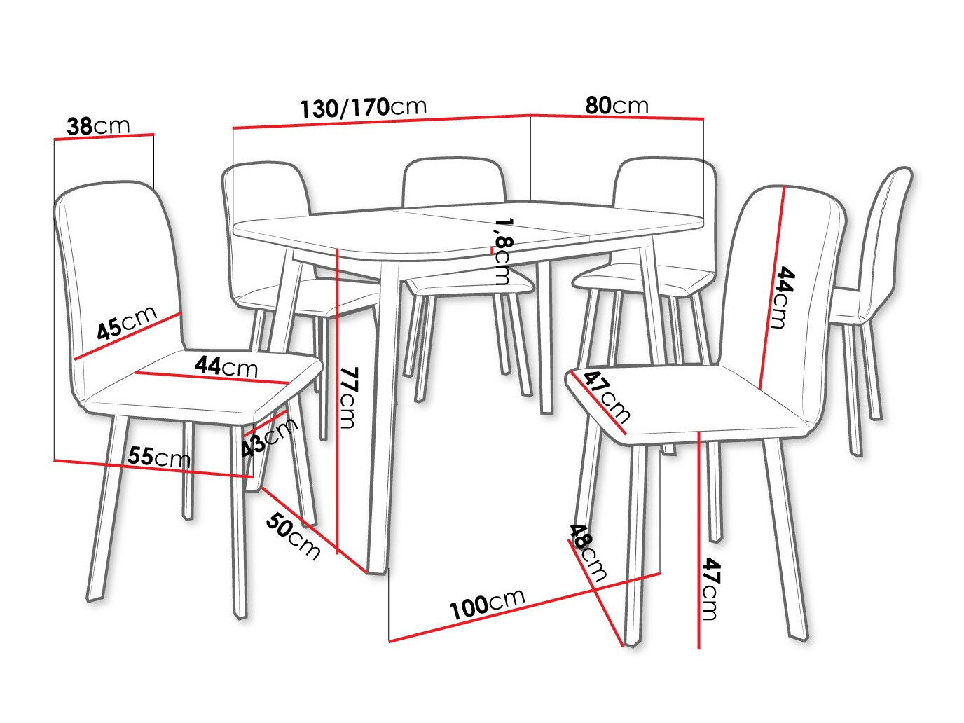 Blagovaonski set Edmond 117 (Zlatni hrast Craft + Crna)