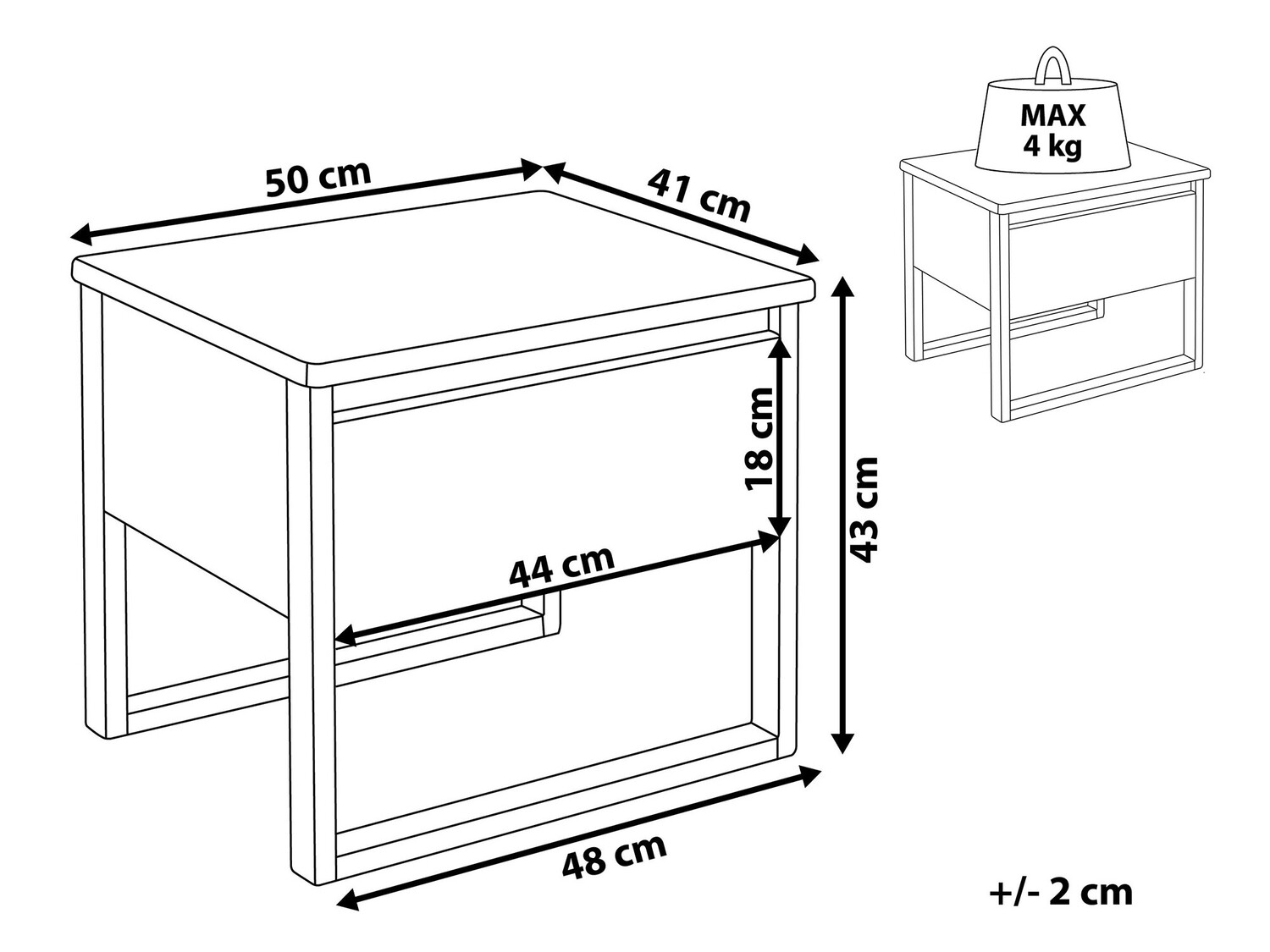 Noćni ormarić Berwyn 753 (Tamno drvo)