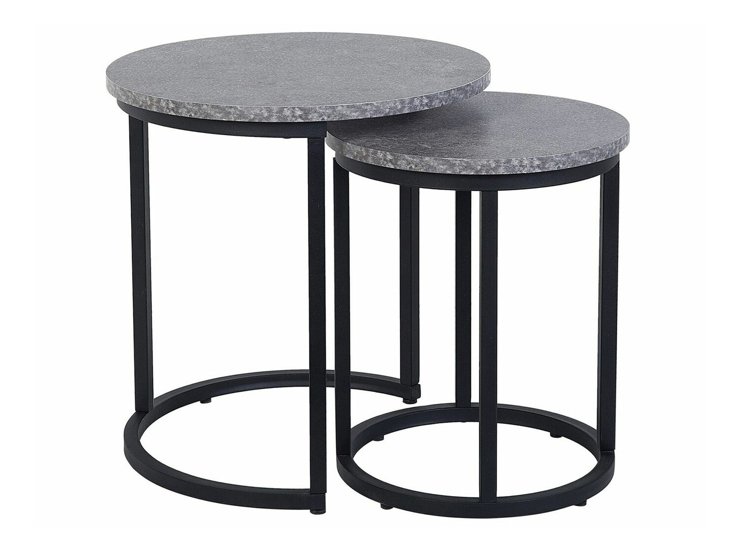 Set pomoćnih stolića Berwyn 759 (Crna + Boja betona)
