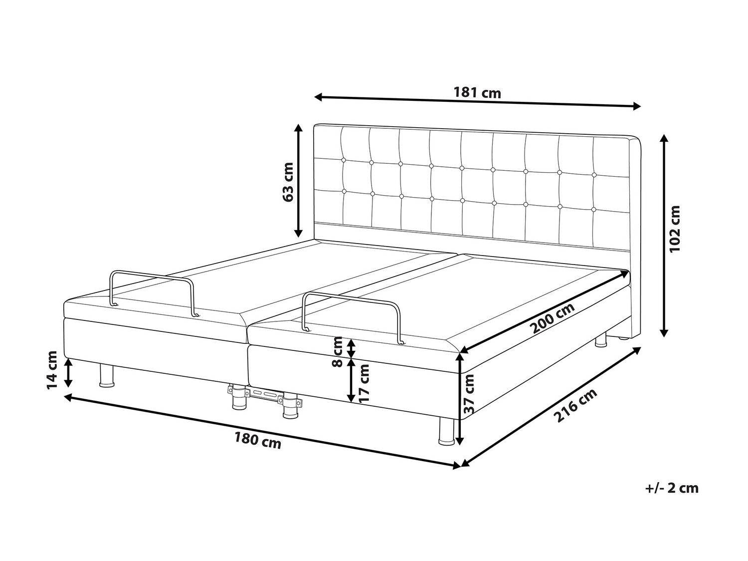 Krevet Berwyn 762 (Tamno siva)