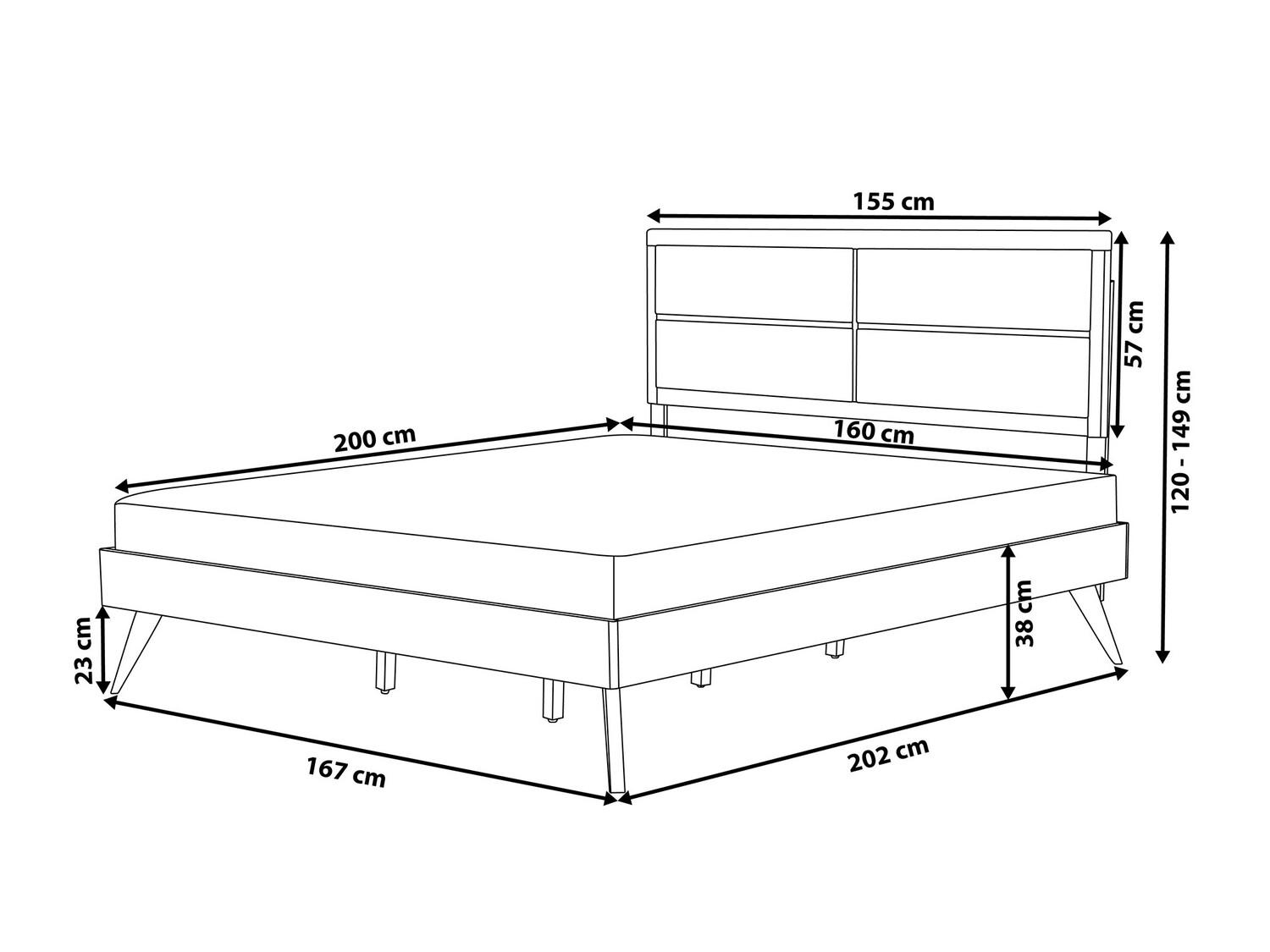 Krevet Berwyn 772 (Siva + Tamno drvo)