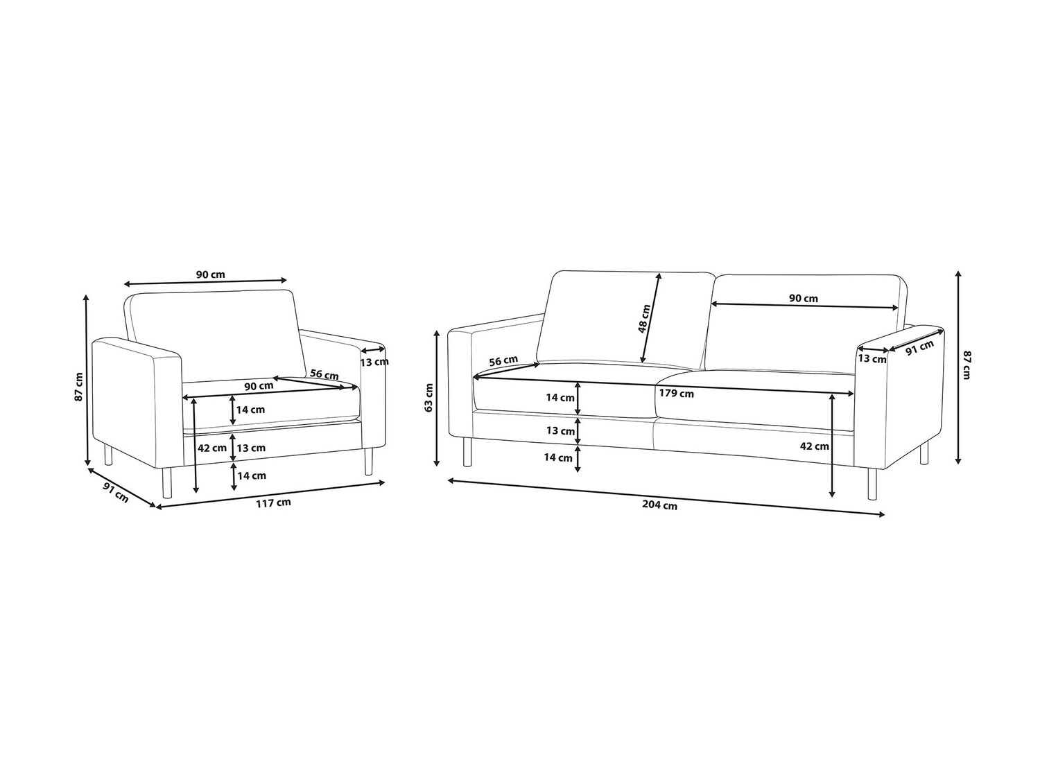Tapecirani namještaj Berwyn 768 (Crna)