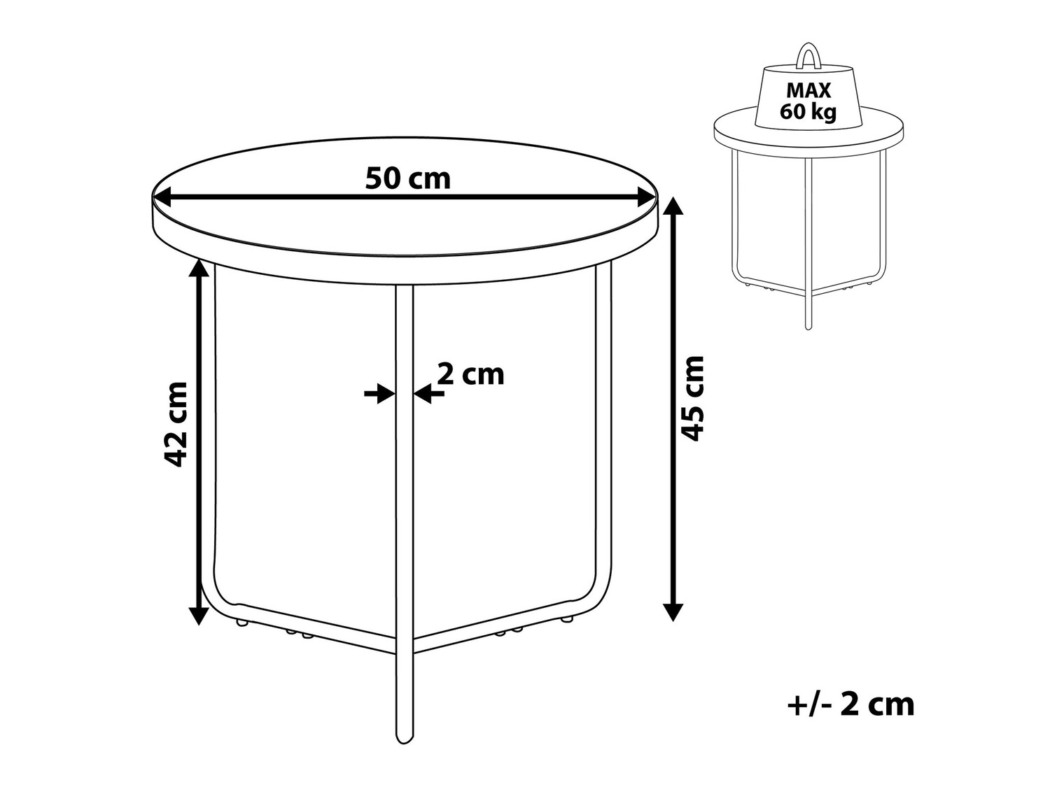 Pomoćni stolić Berwyn 780 (Siva + Crna)