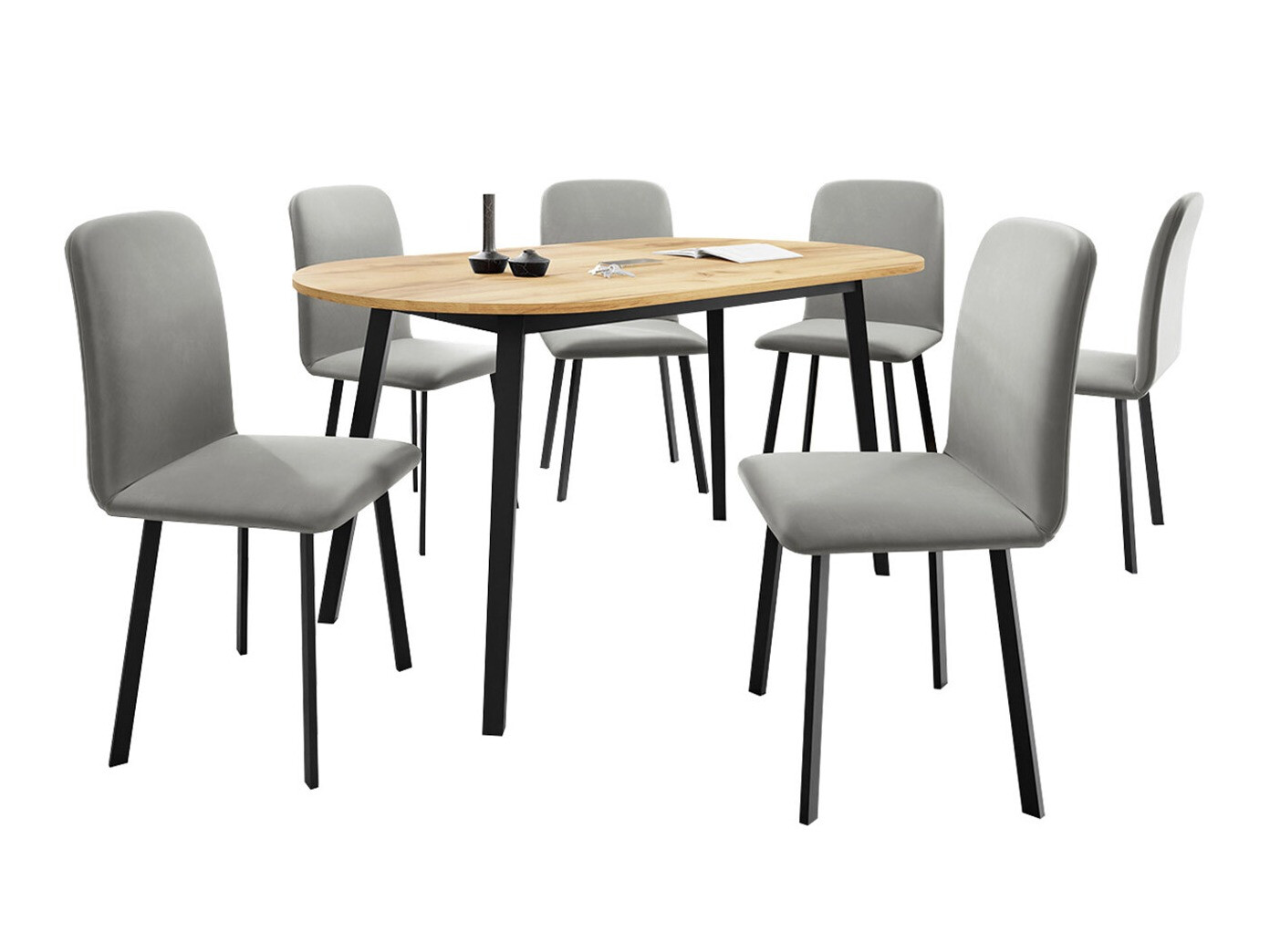 Blagovaonski set Edmond 121 (Zlatni hrast Craft + Crna)