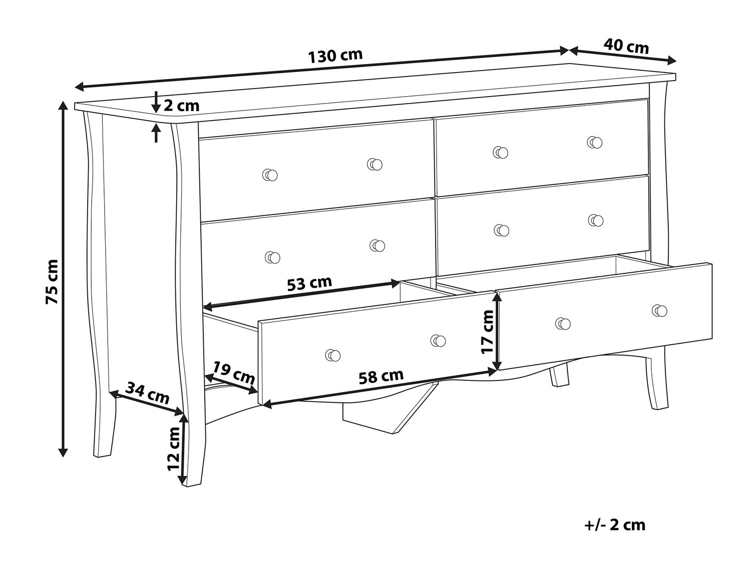 Komoda Berwyn 802 (Bijela)