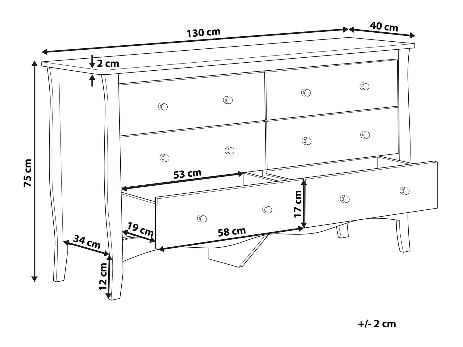 Komoda Berwyn 802 (Crna)