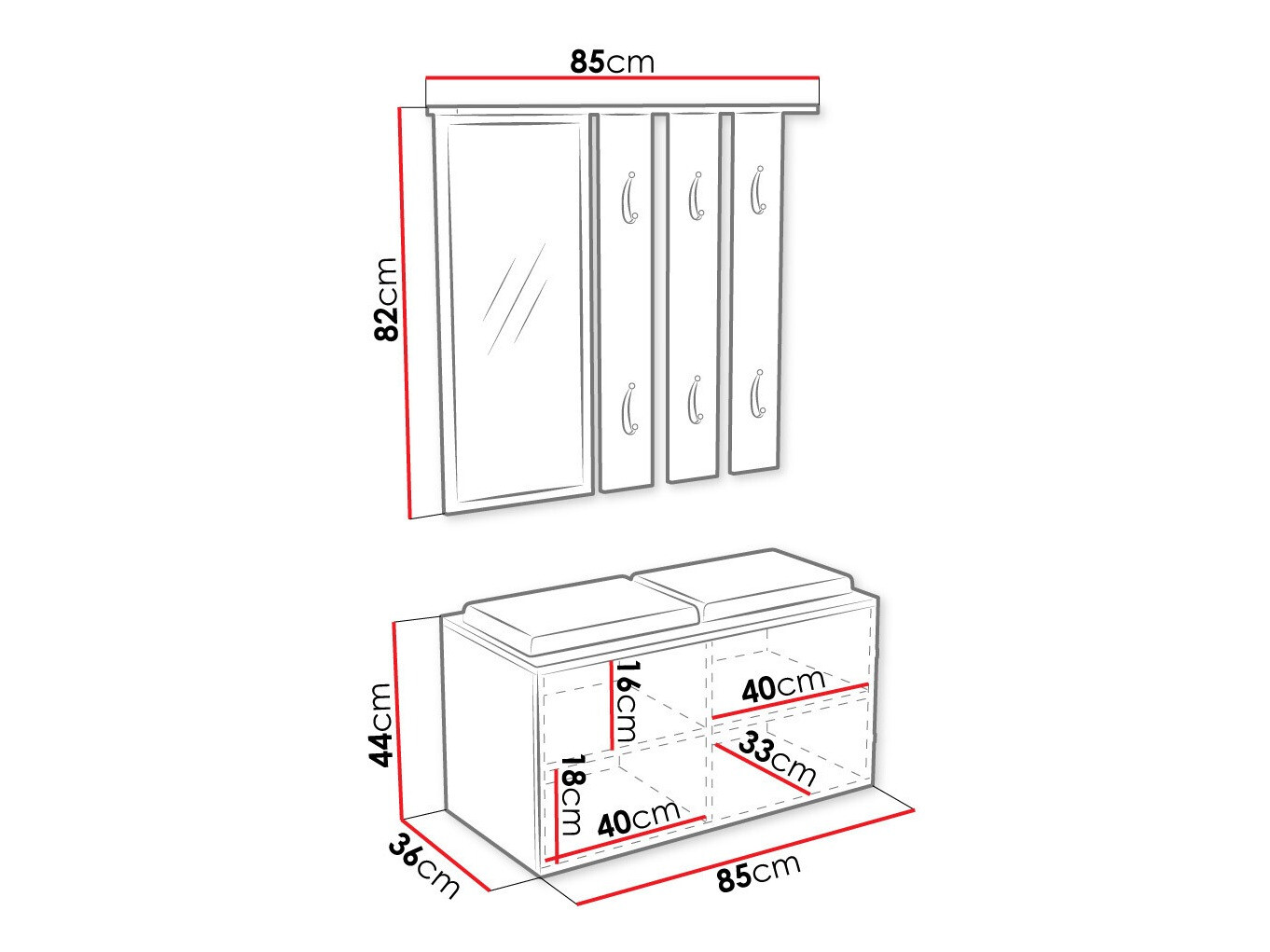 Set za hodnik Ferrus (Bijela)