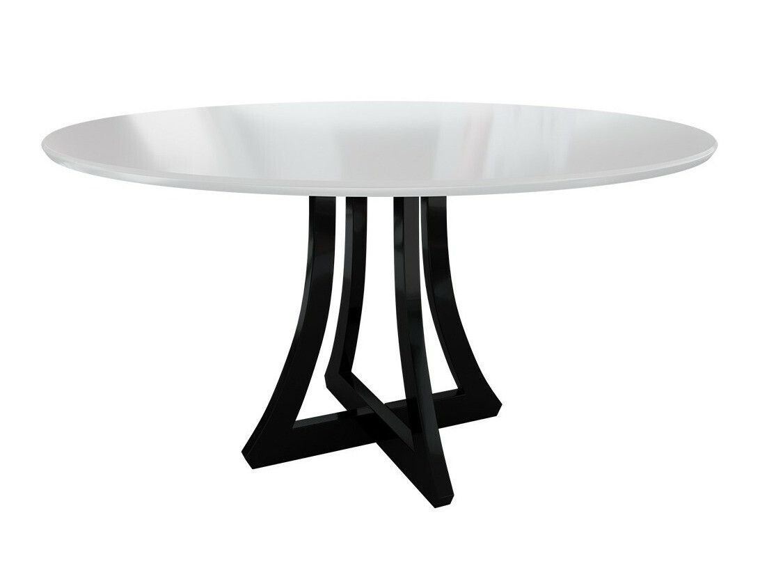 Blagovaonski set Racine 137 (Sjajno bijela + Sjajno crna)