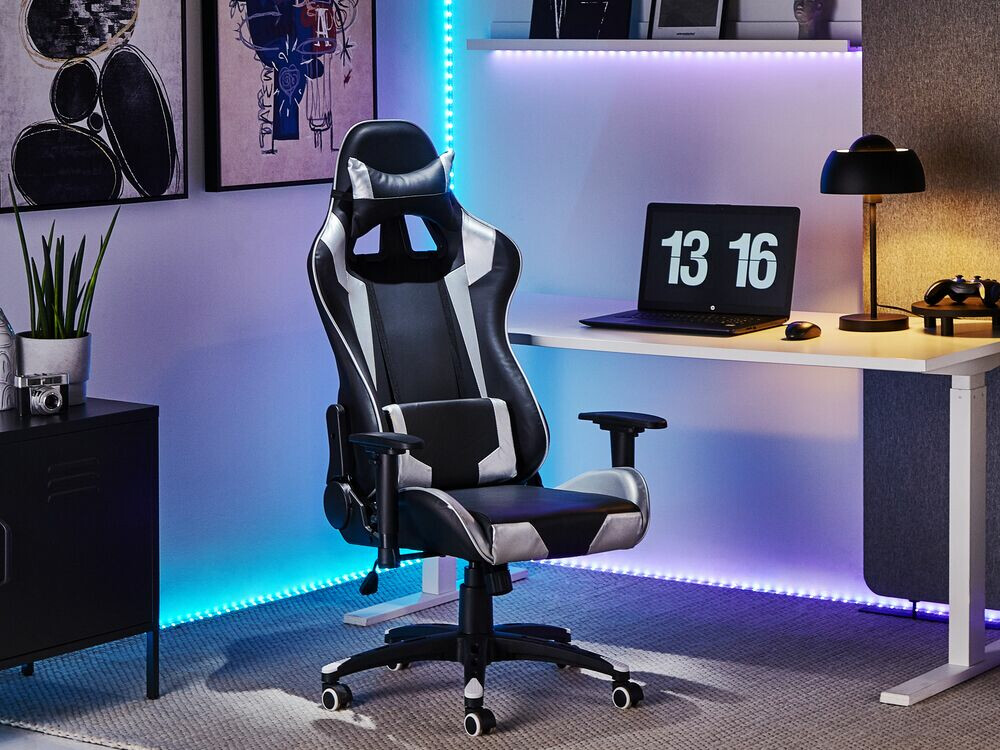 Gaming stolica Berwyn 820 (Crna + Srebrna)