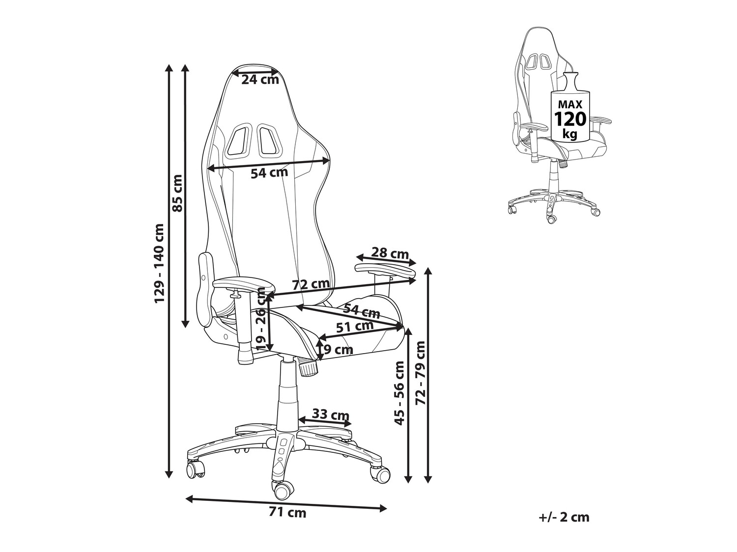Gaming stolica Berwyn 820 (Crna + Zlatna)