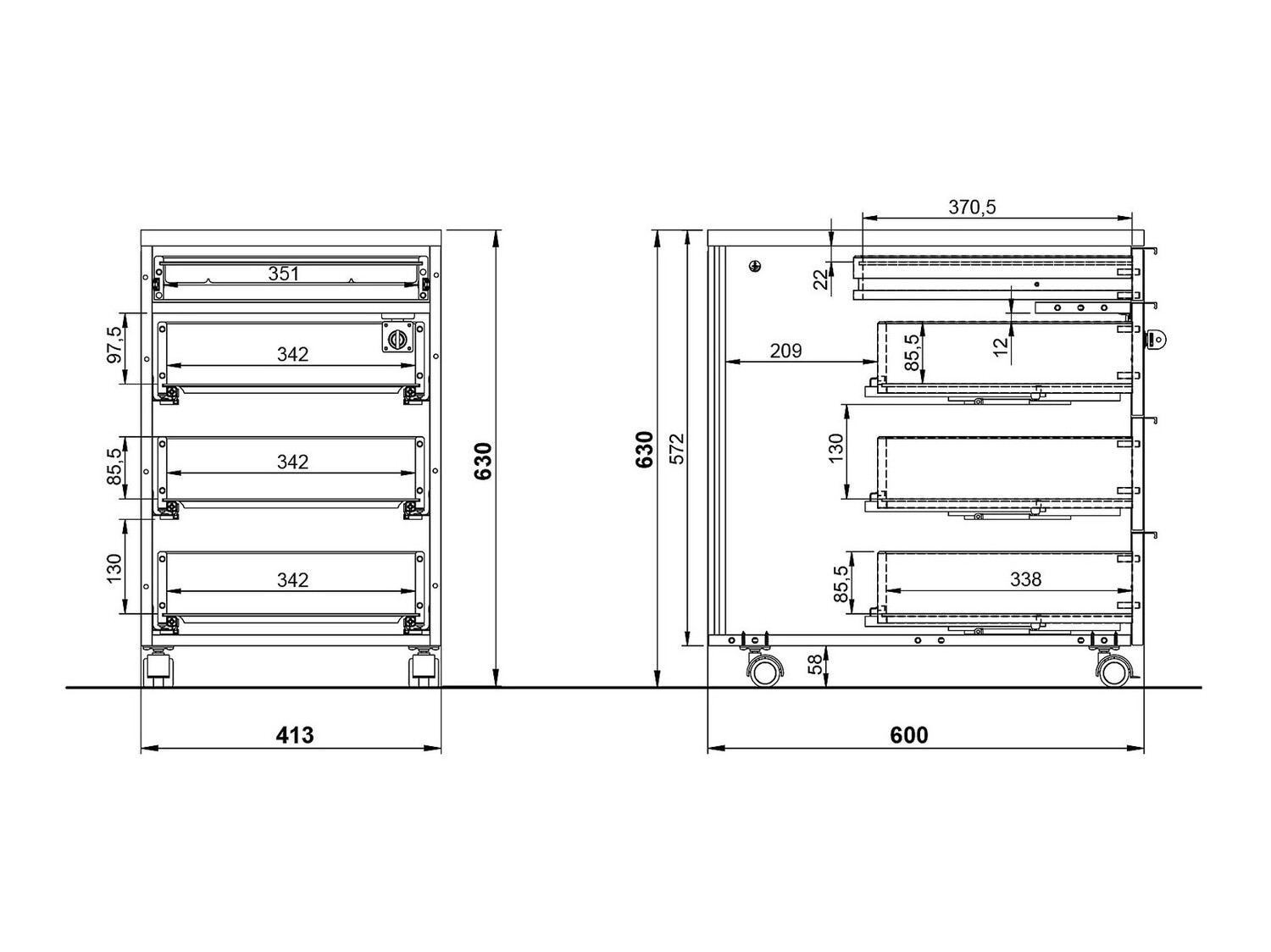 Ladičar Feltoru 106 (Bijela)