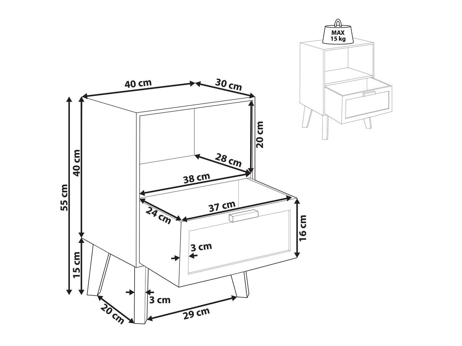 Noćni ormarić Berwyn 816